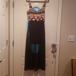 Aztec Sheer Bottom Maxi